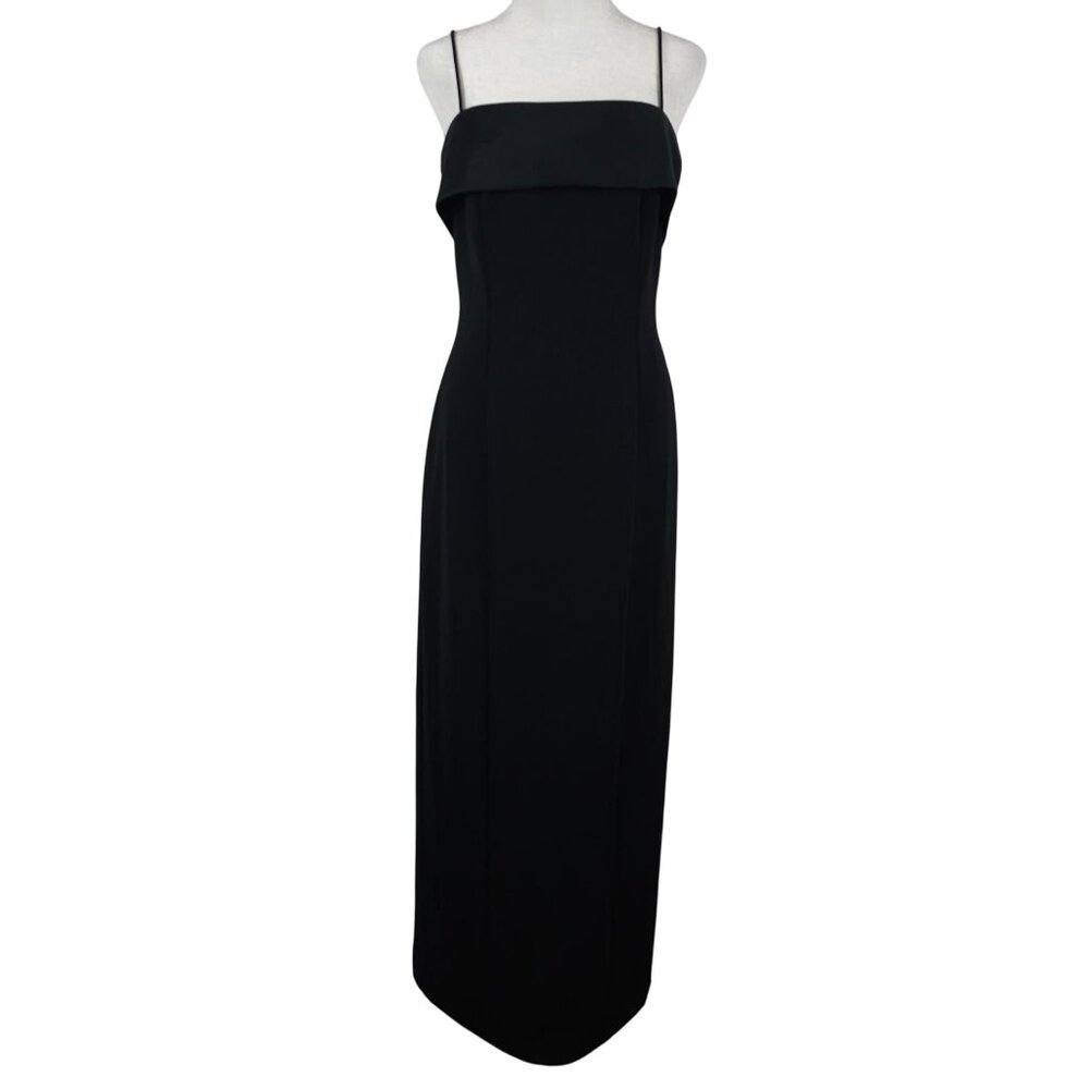 Vtg Alex Evenings Formal Gown 10 Black Timeless Satin Dress Elegant Evening USA - Picture 2 of 16